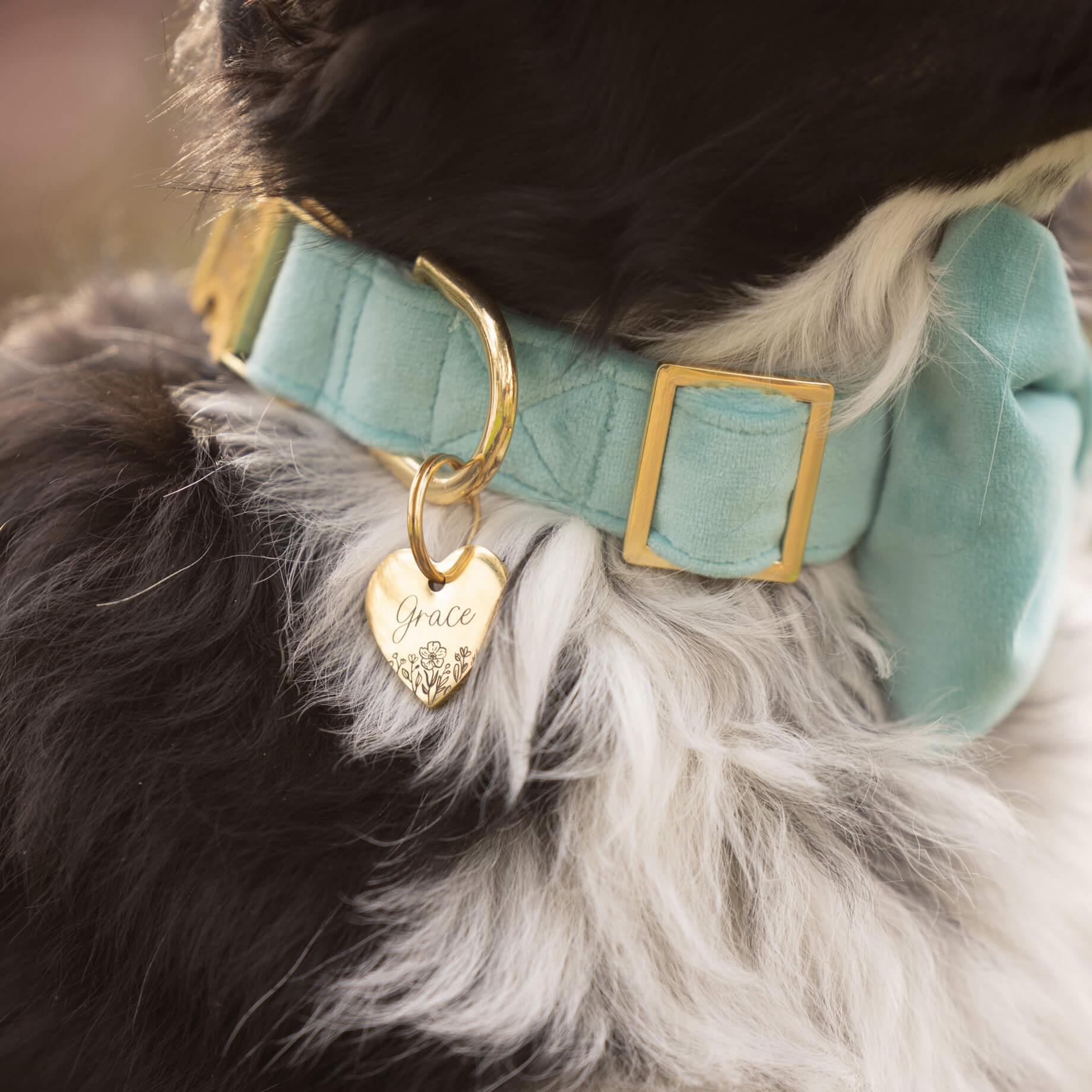Heart Pet ID Tag: Wildflowers