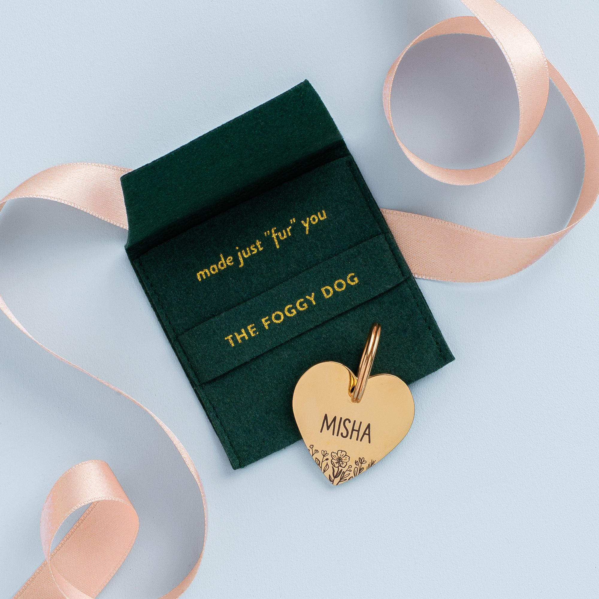 Heart Pet ID Tag: Wildflowers