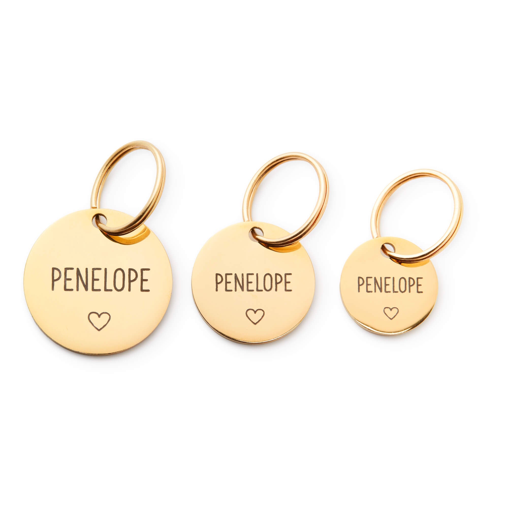 Circle Pet ID Tag: Heart Icon