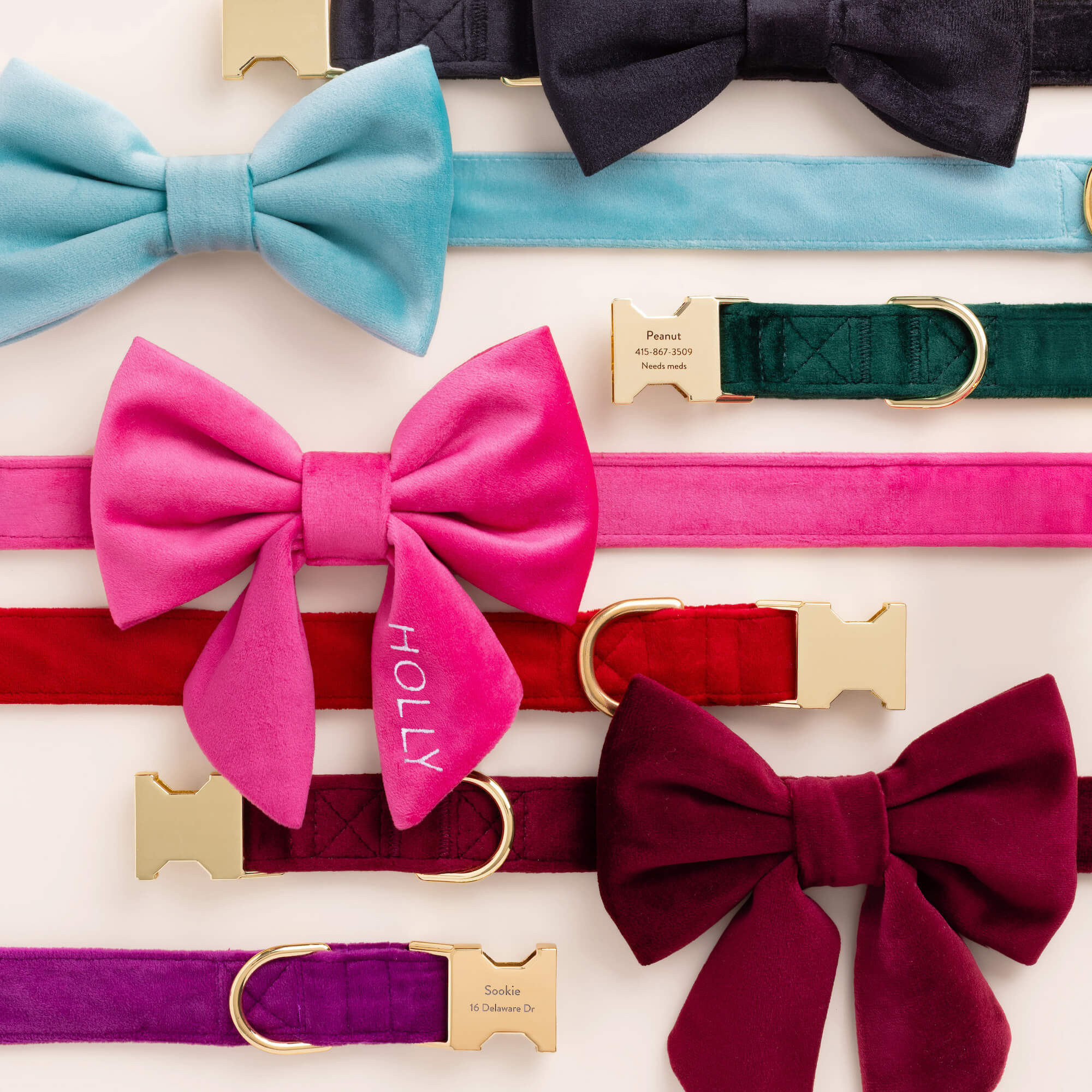 Hot Pink Velvet Dog Collar