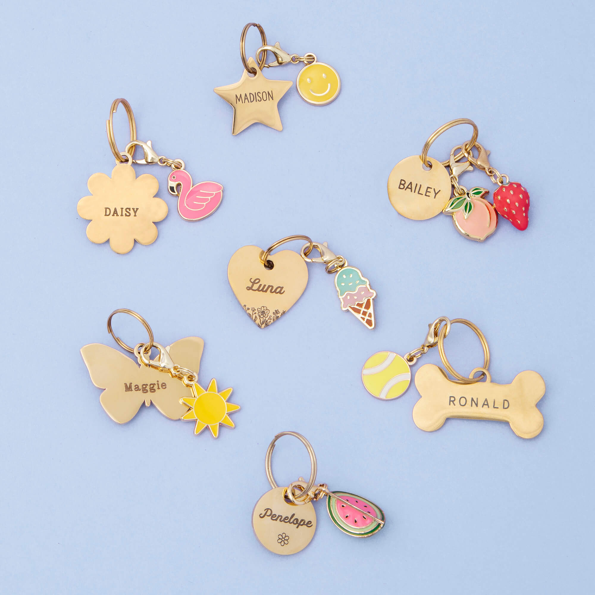 Heart Pet ID Tag: Wildflowers